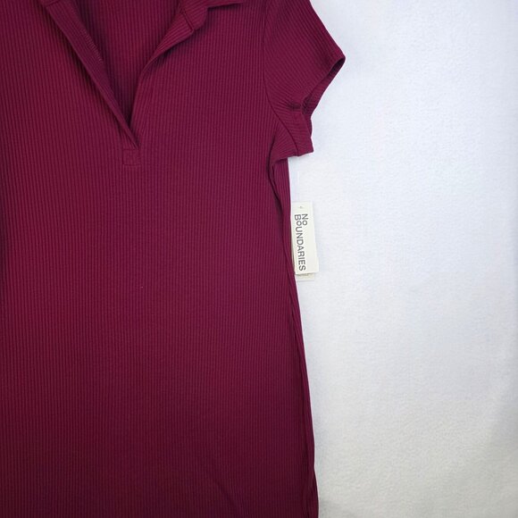 No Boundaries Womens Ribbed Polo Dress Large (12-14) Stretch - Picture 3 of 7
